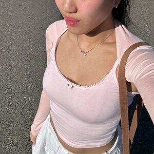 Ratboi Scoop Back Lace Trim Cami Pink